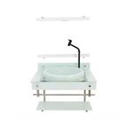 Gabinete Para Banheiro De Vidro Iqxx 60cm Inox Com Cuba Chape