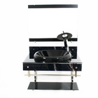 Gabinete Para Banheiro De Vidro Iqxx 60cm Inox Com Cuba Chape