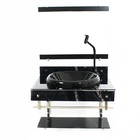 Gabinete Para Banheiro De Vidro Iqxx 60cm Inox Com Cuba Chape