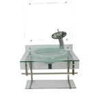 Gabinete Para Banheiro De Vidro Iqxx 60cm Inox Com Cuba Chape