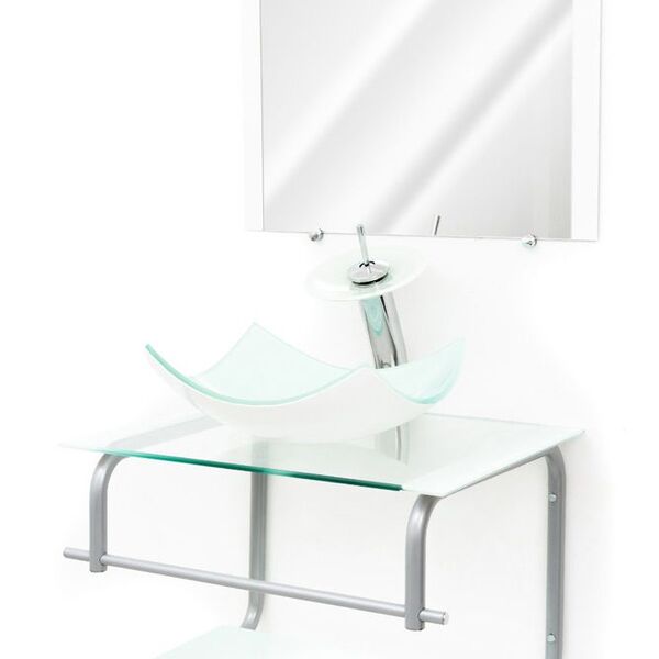 Gabinete Para Banheiro De Vidro Itália 60 Cm Com Torneira Cas