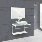 Gabinete Para Banheiro De Vidro Paris 60 Cm Com Torneira Casc