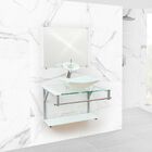 Gabinete Para Banheiro De Vidro Paris 60 Cm Com Torneira Casc