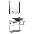 Gabinete Para Banheiro De Vidro Roma 40 Cm -preto