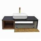 Gabinete para Banheiro Dubbo 45x120x45cm Marrom|Preto Venturi