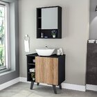 Gabinete Para Banheiro E Armário  Com Espelho Appunto Preto/c