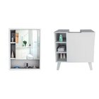 Gabinete Para Banheiro E Armário Com Espelho Branco