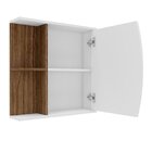 Gabinete Para Banheiro E Espelheira 60cm Moab Branco/ Tannat