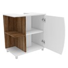 Gabinete Para Banheiro E Espelheira 60cm Moab Branco/ Tannat