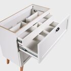 Gabinete Para Banheiro E Espelho Com Led 60cm Retro Mdf Branc