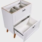 Gabinete Para Banheiro E Espelho Com Led 60cm Retro Mdf Branc