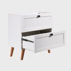 Gabinete Para Banheiro E Espelho Com Led 80cm Retro Mdf Branc