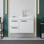 Gabinete Para Banheiro Em Aço 1 Porta 2 Gavetas Roma Branco