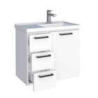 Gabinete Para Banheiro Em Aço 3 Gavetas Ameixa Branco