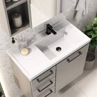 Gabinete Para Banheiro Em Aço 3 Gavetas Ameixa Cinza