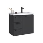 Gabinete Para Banheiro Em Aço 3 Gavetas Ameixa Preto