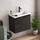 Gabinete Para Banheiro Em Aço 3 Gavetas Ameixa Preto