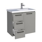 Gabinete Para Banheiro Em Aço 3 Gavetas Cinza