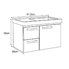 Gabinete Para Banheiro Em Aço 61,5cm Romã  Preto