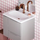 Gabinete Para Banheiro Em Aço Com Porta Basculante Caqui Cinza