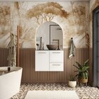 Gabinete Para Banheiro Em Aço Com Tampo De Vidro Branco