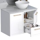 Gabinete Para Banheiro Em Aço Com Tampo De Vidro Branco