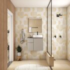 Gabinete Para Banheiro Em Aço Com Tampo De Vidro Cinza