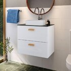 Gabinete Para Banheiro Em Aço Com Tampo Em Vidro Temperado Se