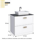 Gabinete Para Banheiro Em Aço Com Tampo Em Vidro Temperado Se