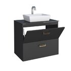 Gabinete Para Banheiro Em Aço Com Tampo Em Vidro Temperado Se