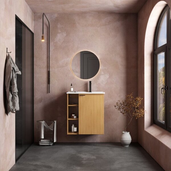 Gabinete Para Banheiro Em Madeira 1 Porta Hortênsia 60 Sem Pé