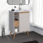 Gabinete Para Banheiro Em Madeira 1 Porta Lótus 60 Jequitibá/