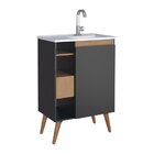 Gabinete Para Banheiro Em Madeira 1 Porta Lótus 60 Jequitibá/