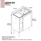 Gabinete Para Banheiro Em Madeira 1 Porta Lótus 60 Jequitibá/