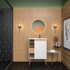 Gabinete Para Banheiro Em Madeira 1 Porta Lótus 60 Jequitibá/