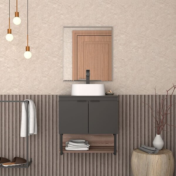 Gabinete Para Banheiro Em Madeira Com Nicho Sem Cuba Sálvia P