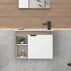 Gabinete Para Banheiro Em Madeira Dália Cozimax Branco/tamari