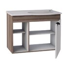 Gabinete Para Banheiro Em Madeira Dália Cozimax Branco/tamari