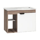 Gabinete Para Banheiro Em Madeira Dália Cozimax Branco/tamari