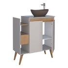 Gabinete Para Banheiro Em Madeira Lótus 80 Jequitibá/nude