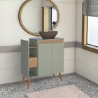 Gabinete Para Banheiro Em Madeira Lótus 80 Jequitibá/verde