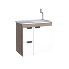 Gabinete Para Banheiro Em Madeira Margarida Branco/tamarindo