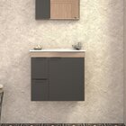 Gabinete Para Banheiro Em Madeira Margarida Preto/tamarindo