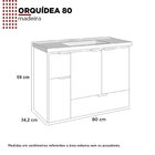 Gabinete Para Banheiro Em Madeira Orquídea 80 Nude