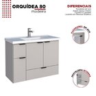 Gabinete Para Banheiro Em Madeira Orquídea 80 Nude