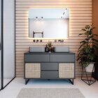 Gabinete Para Banheiro Em Mdf Jungle Grafite