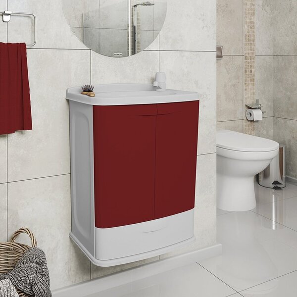 Gabinete Para Banheiro Em Plástico Com Lavatório Fit Astra Se