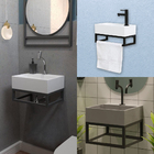 Gabinete Para Banheiro Estilo Industrial Aço Com Cuba Quadrad