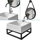 Gabinete Para Banheiro Estilo Industrial Aço Com Cuba Quadrad