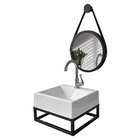 Gabinete Para Banheiro Estilo Industrial Aço Com Cuba Quadrad